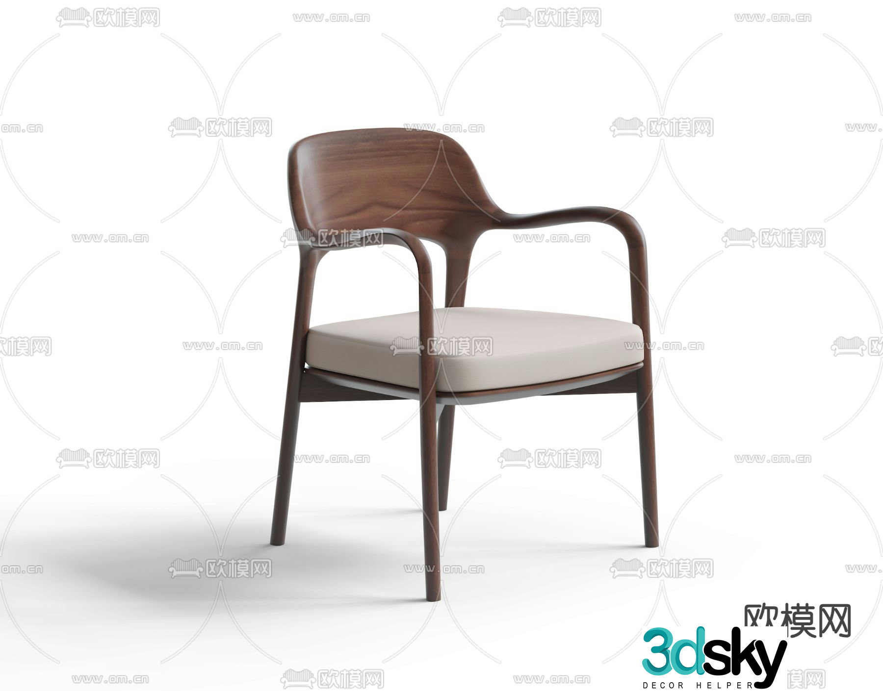 New Chinese style chair leisure chair 3d model