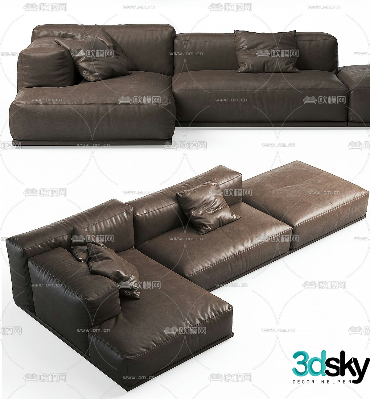Multi-person sofa corner sofa 3d model