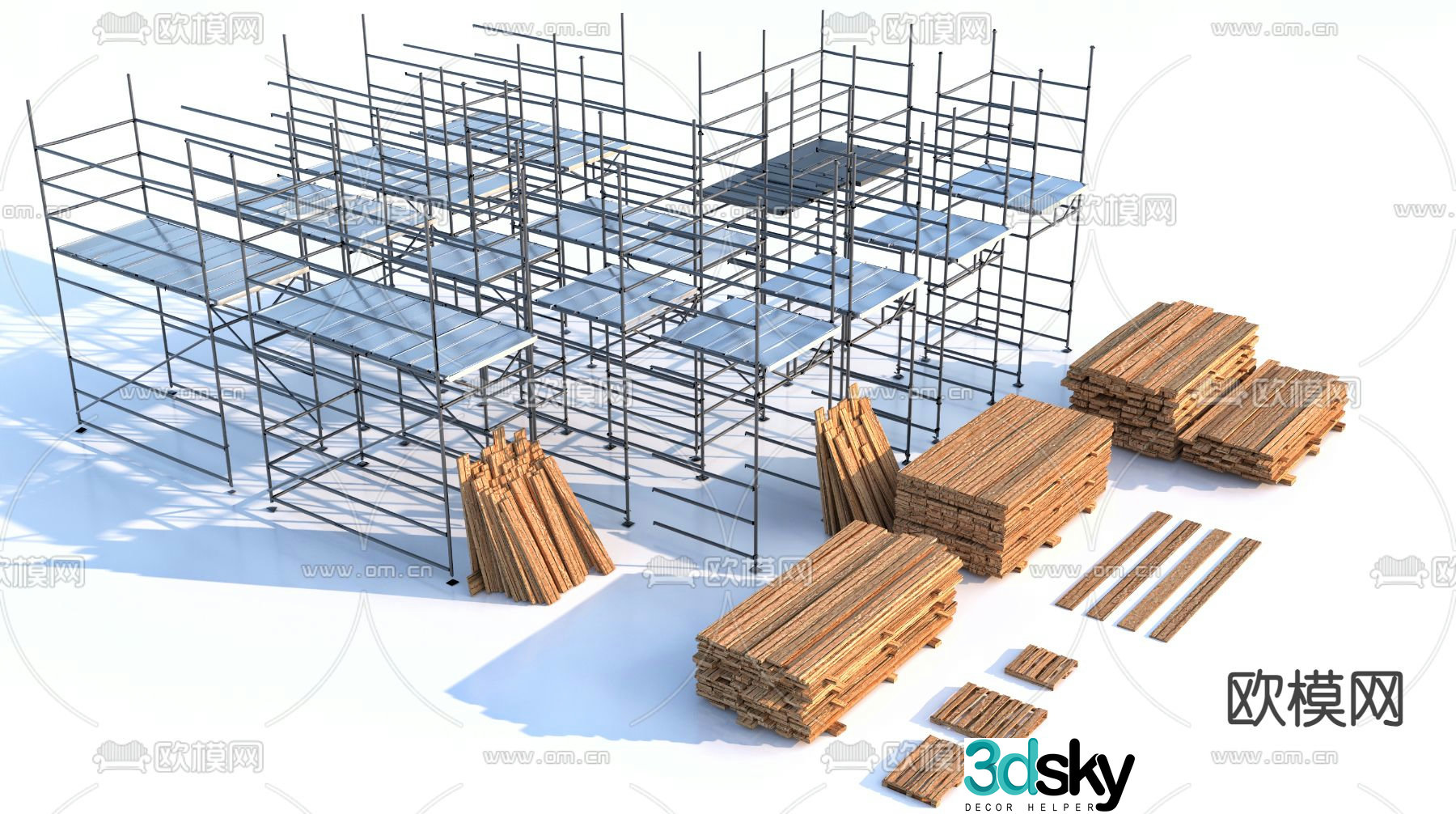 Iron frame construction frame construction site scaffolding 3d model