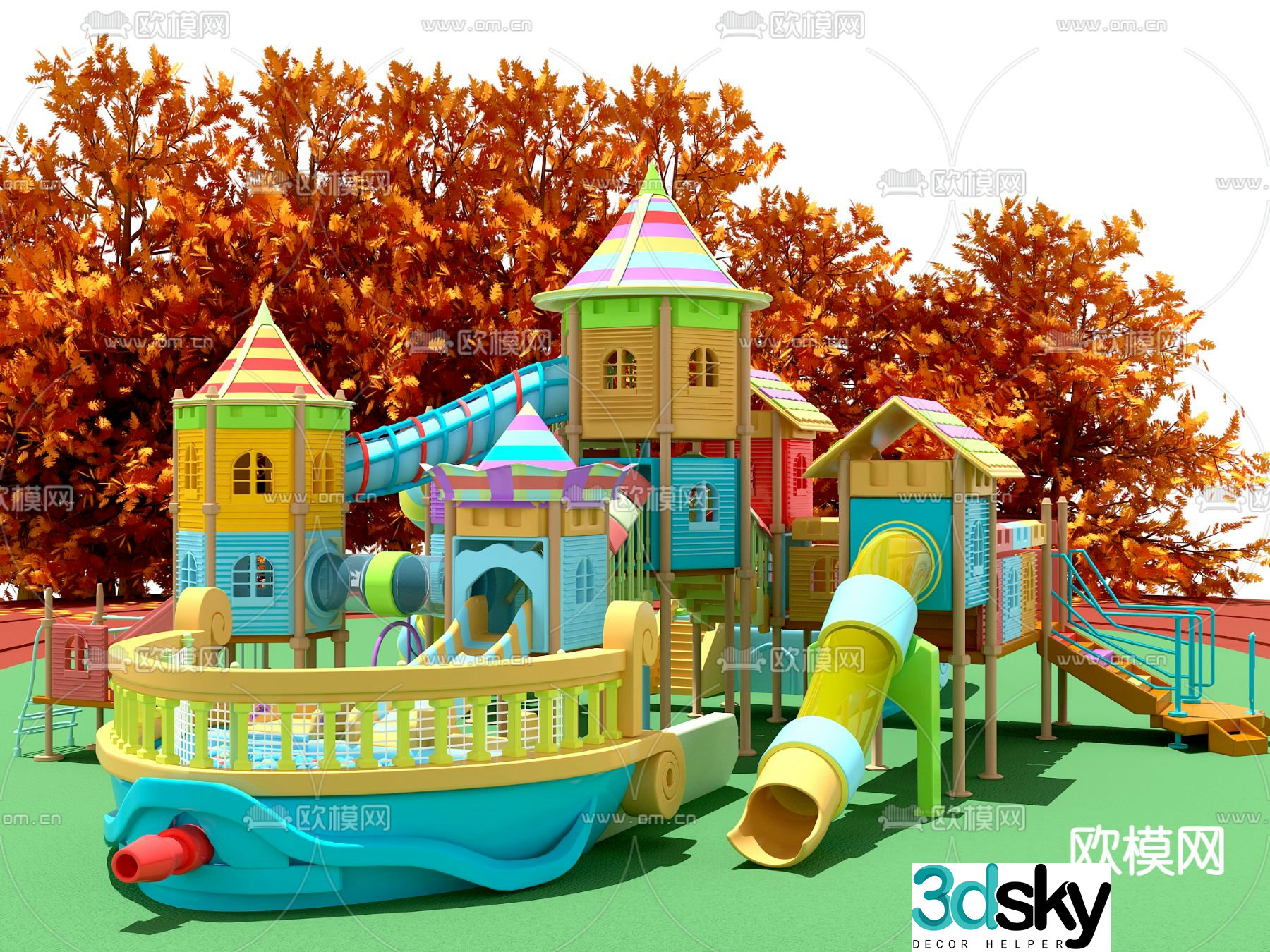 Amusement equipment children's slide 3d model