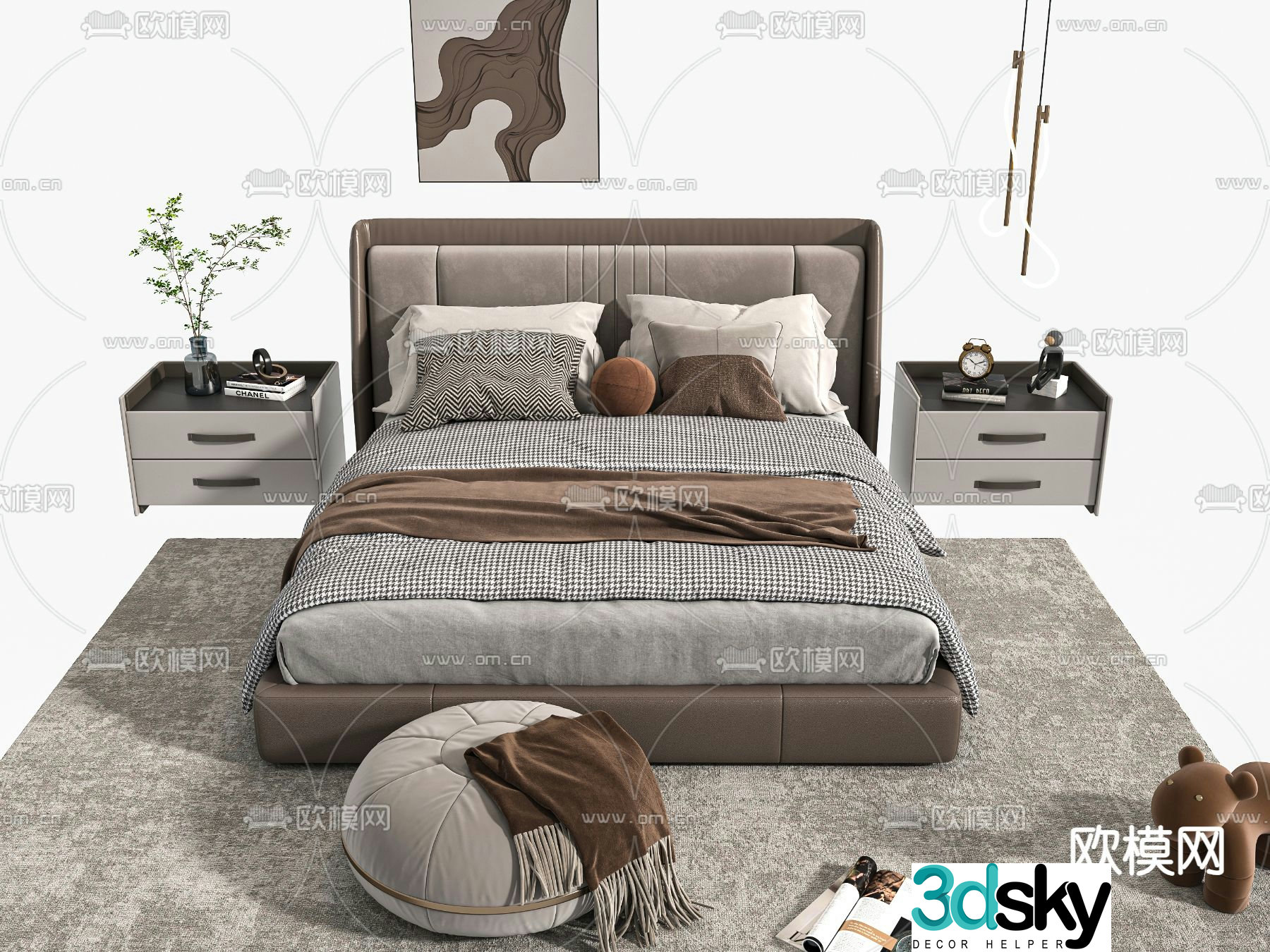 Double bed 3d model