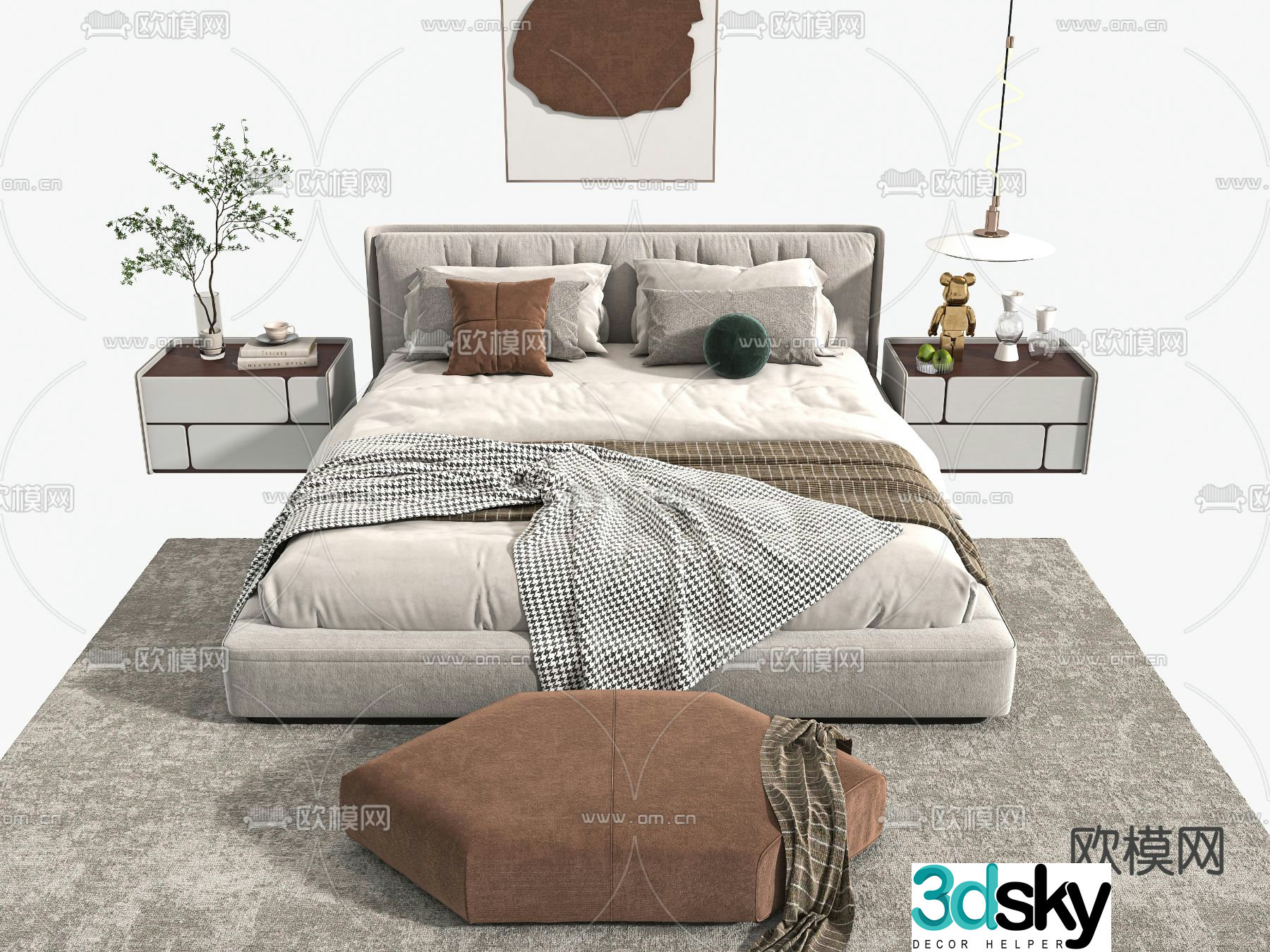 Double bed 3d model