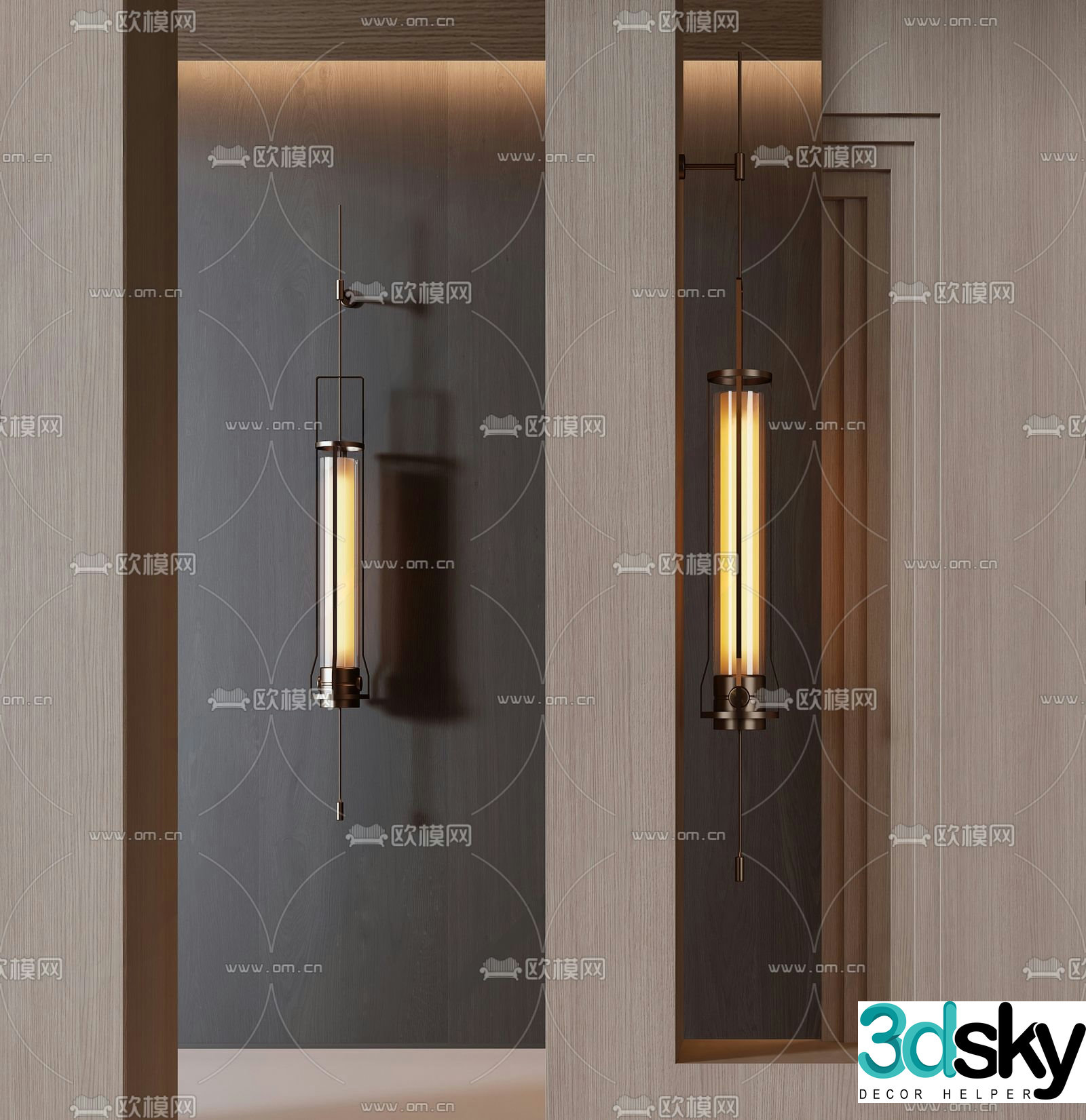 Strip wall light 3d model