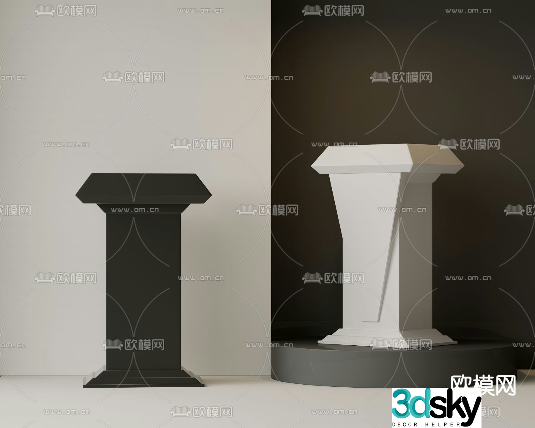 Lecture podium host podium award podium 3D model
