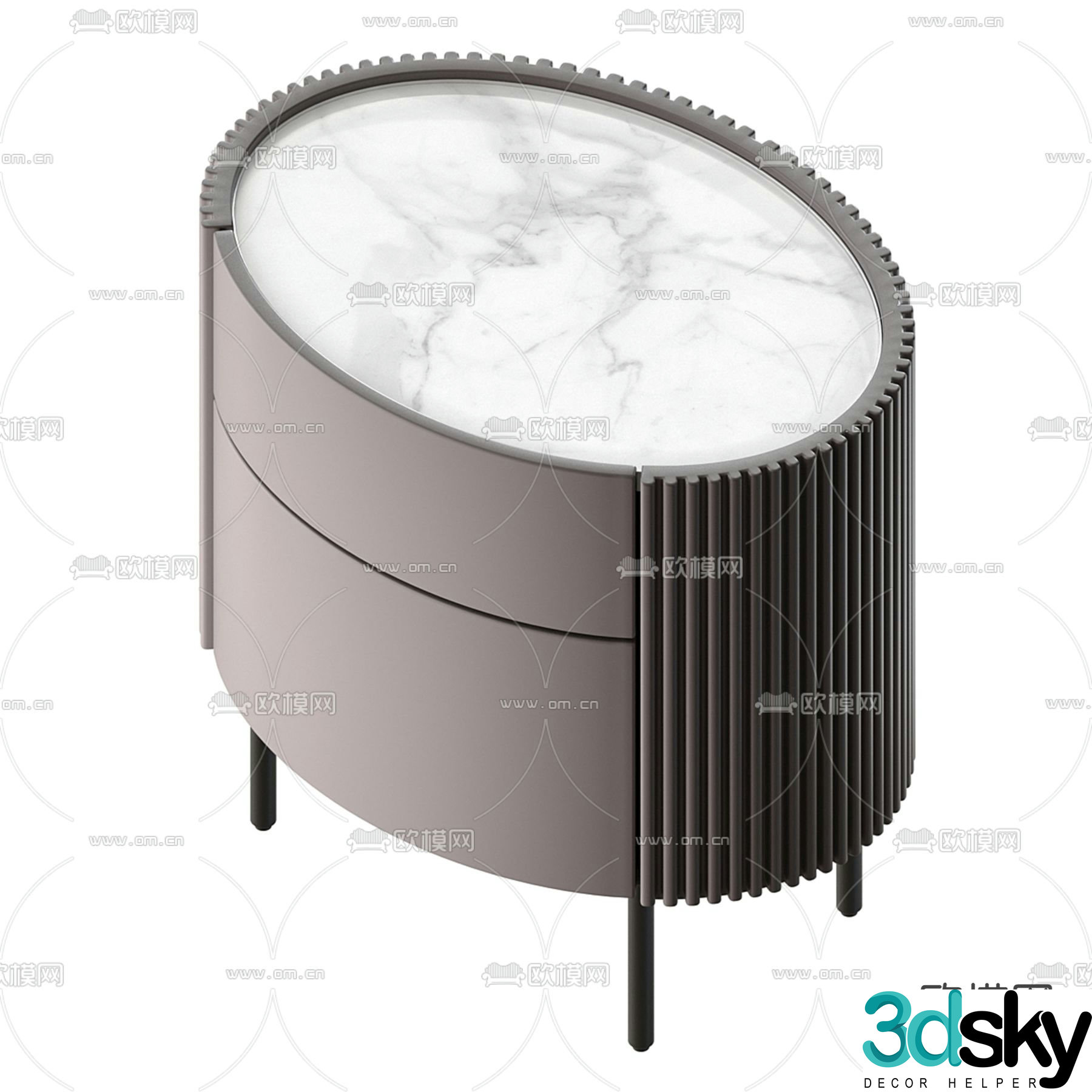 Munc bedside table oval bedside table 3d model