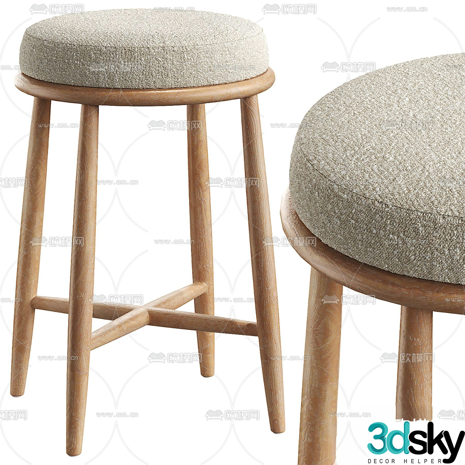 Hobbs bar stool bar stool 3d model