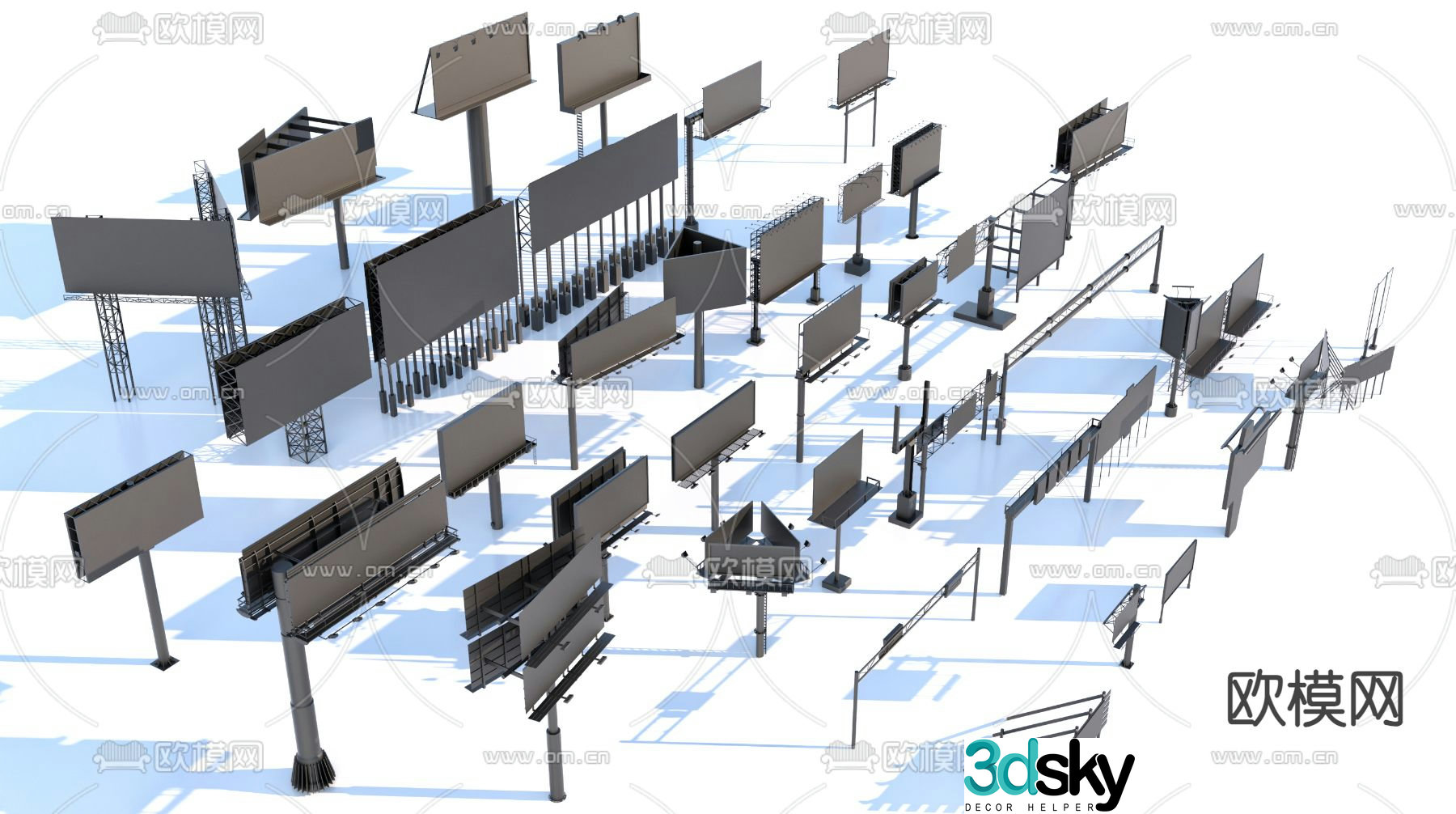 billboard display rack column billboard 3d model