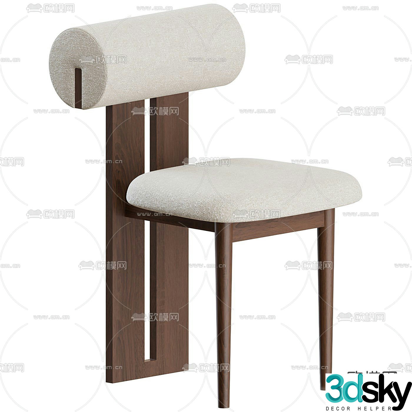 Medieval style chair dining chair 3d model