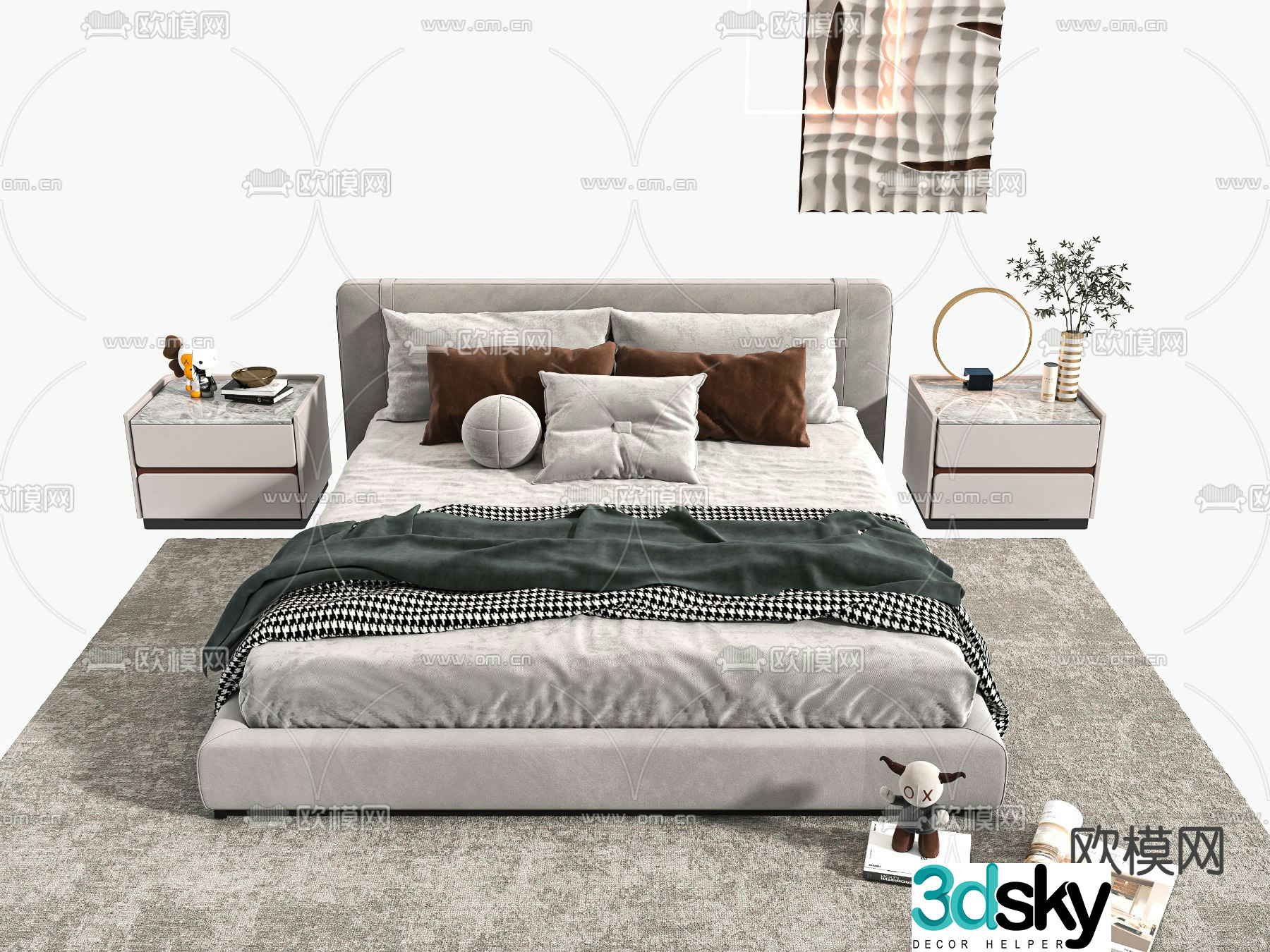Double bed 3d model