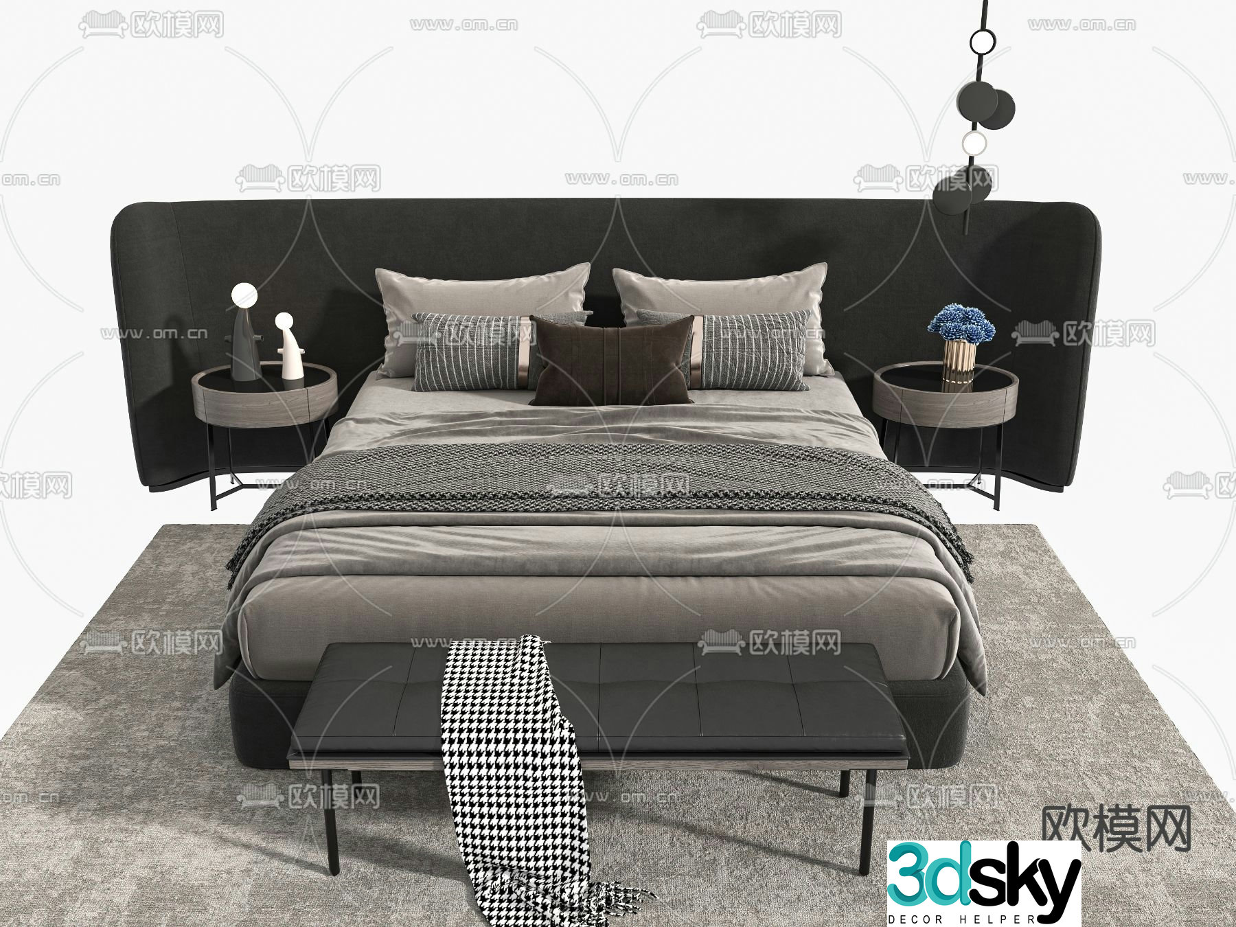 Double bed 3d model