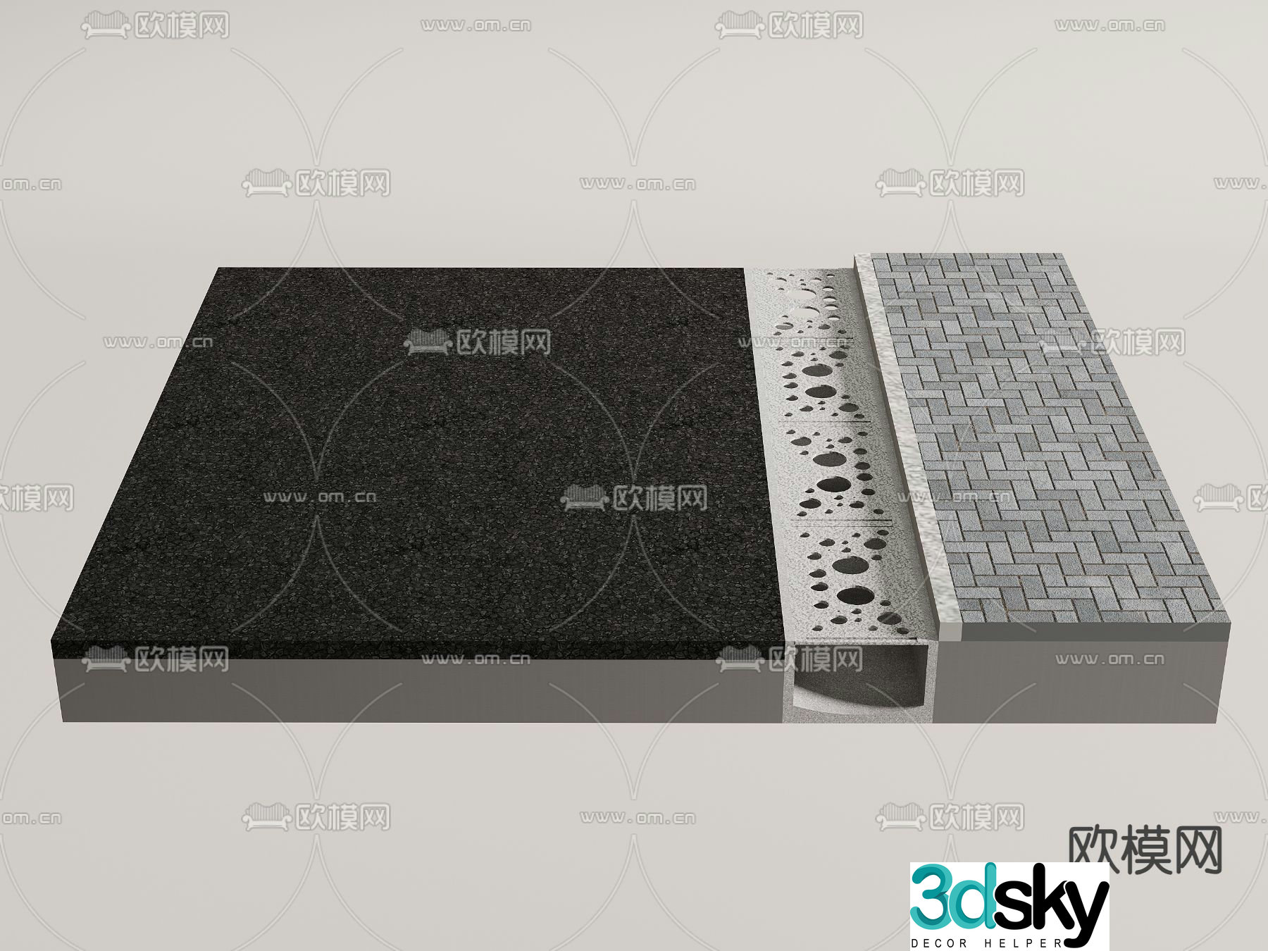 Highway drainage 3D model