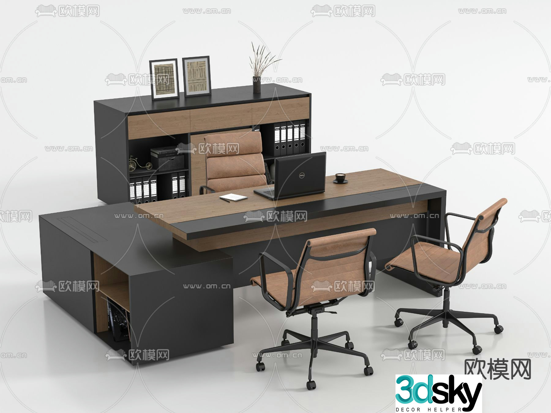 Desk table boss table 3d model