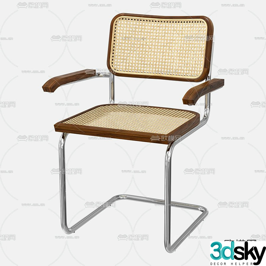 rattan chair dining chair 3d model