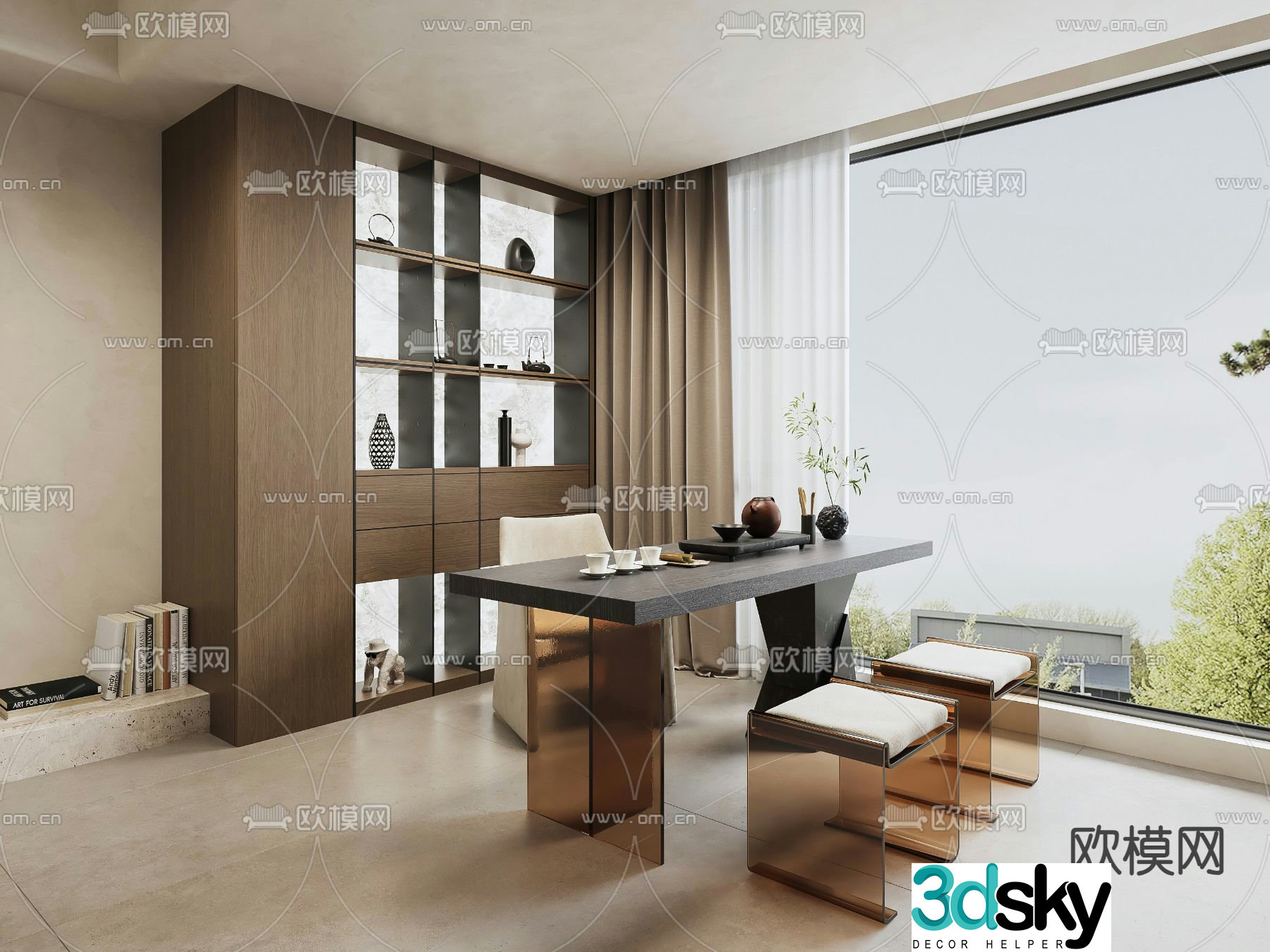 Modern tea table tea table 3d model