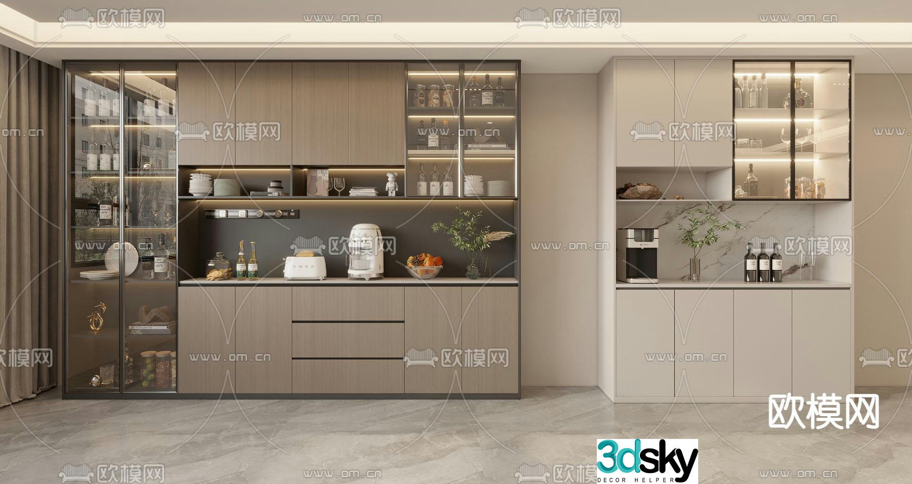 Sideboard wine cabinet 3d model