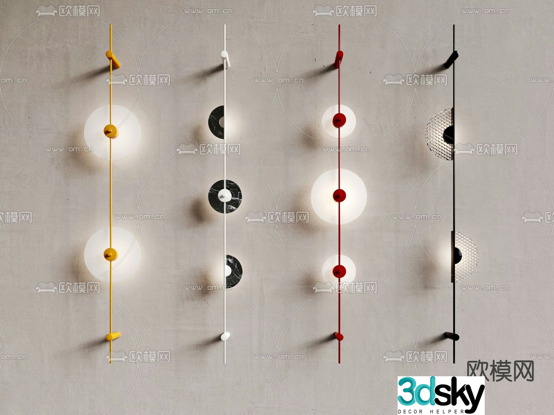 Simple wall lamp long wall lamp 3d model