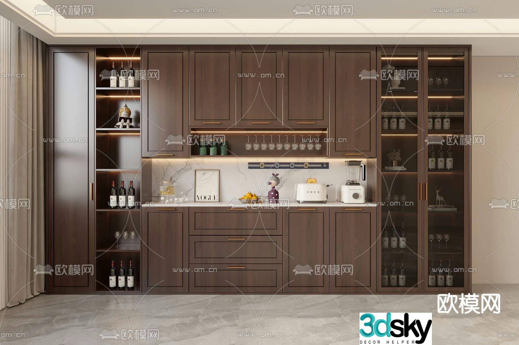 New Chinese wine cabinet 3D model