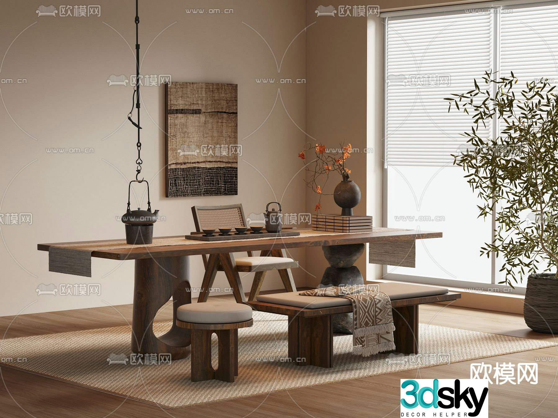 Wasabi Tea Table Tea Table 3D Model