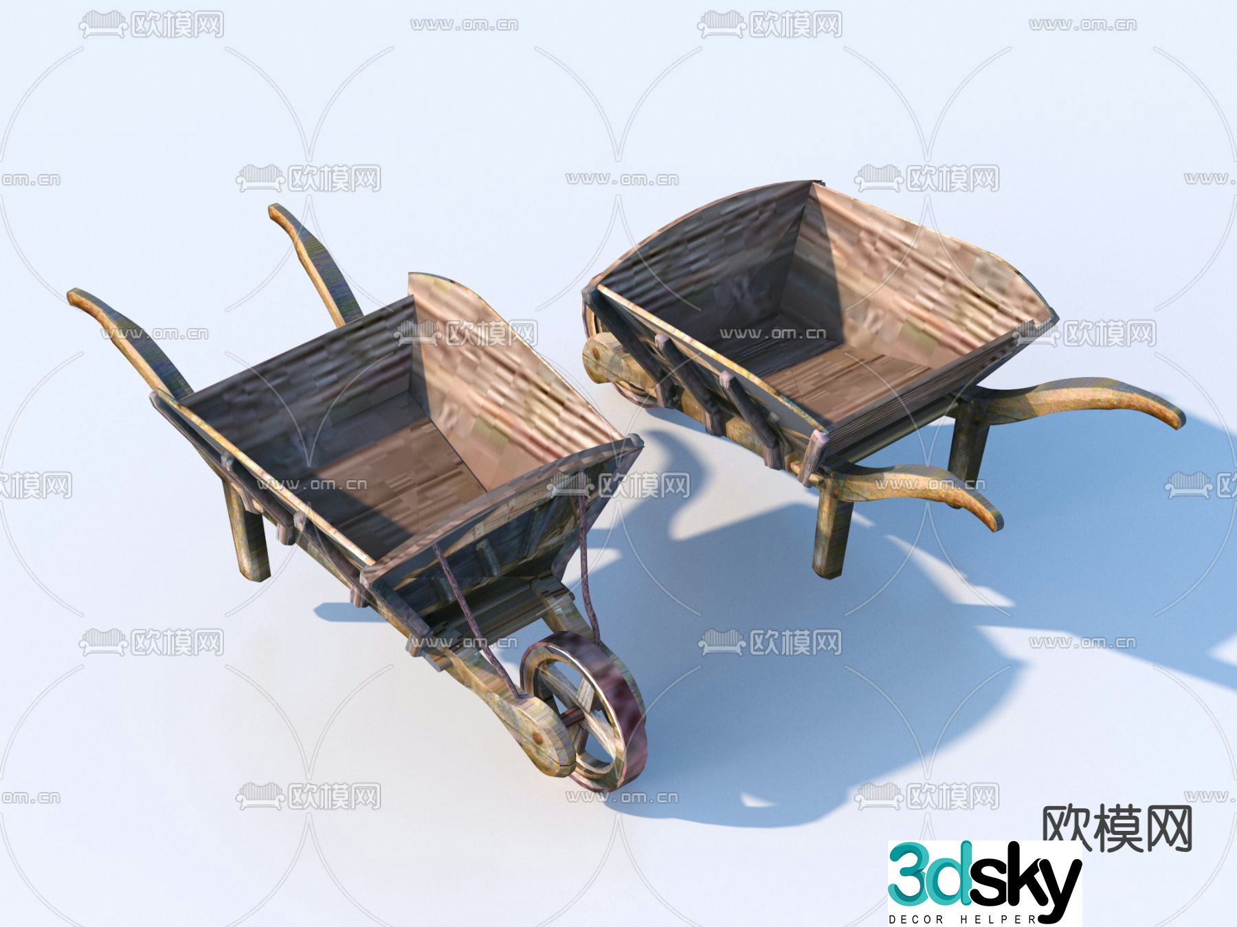 Farming sketches farm tools wheelbarrow 3D model
