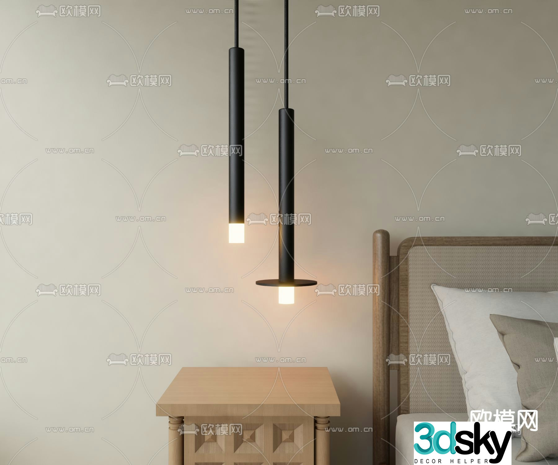 Chandelier bedside chandelier 3d model