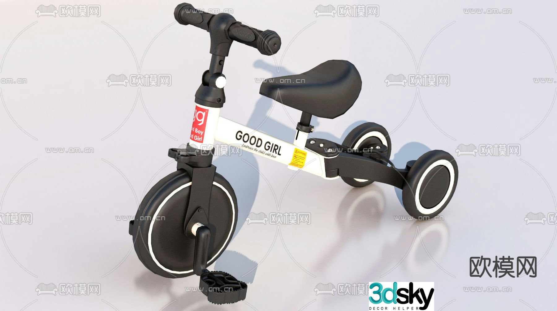 Children's bicycle training bicycle 3d model