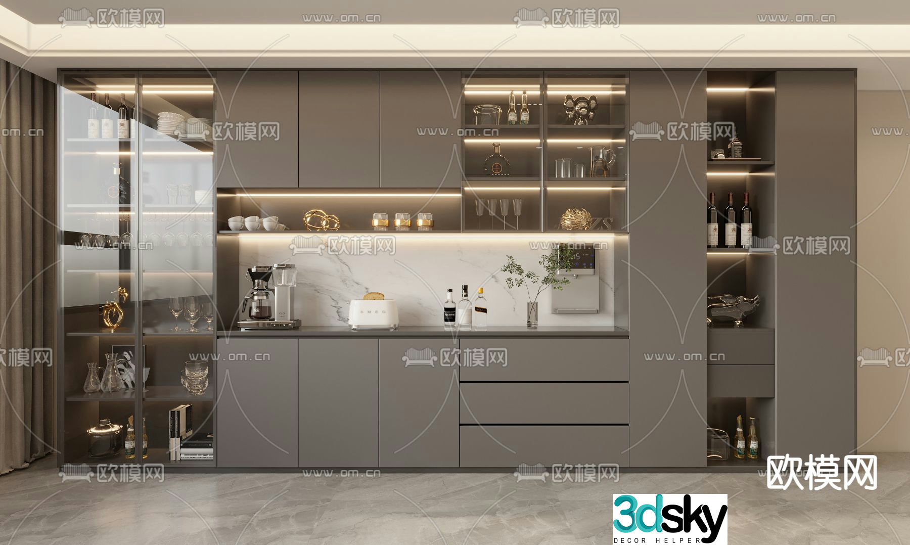 Sideboard wine cabinet 3d model
