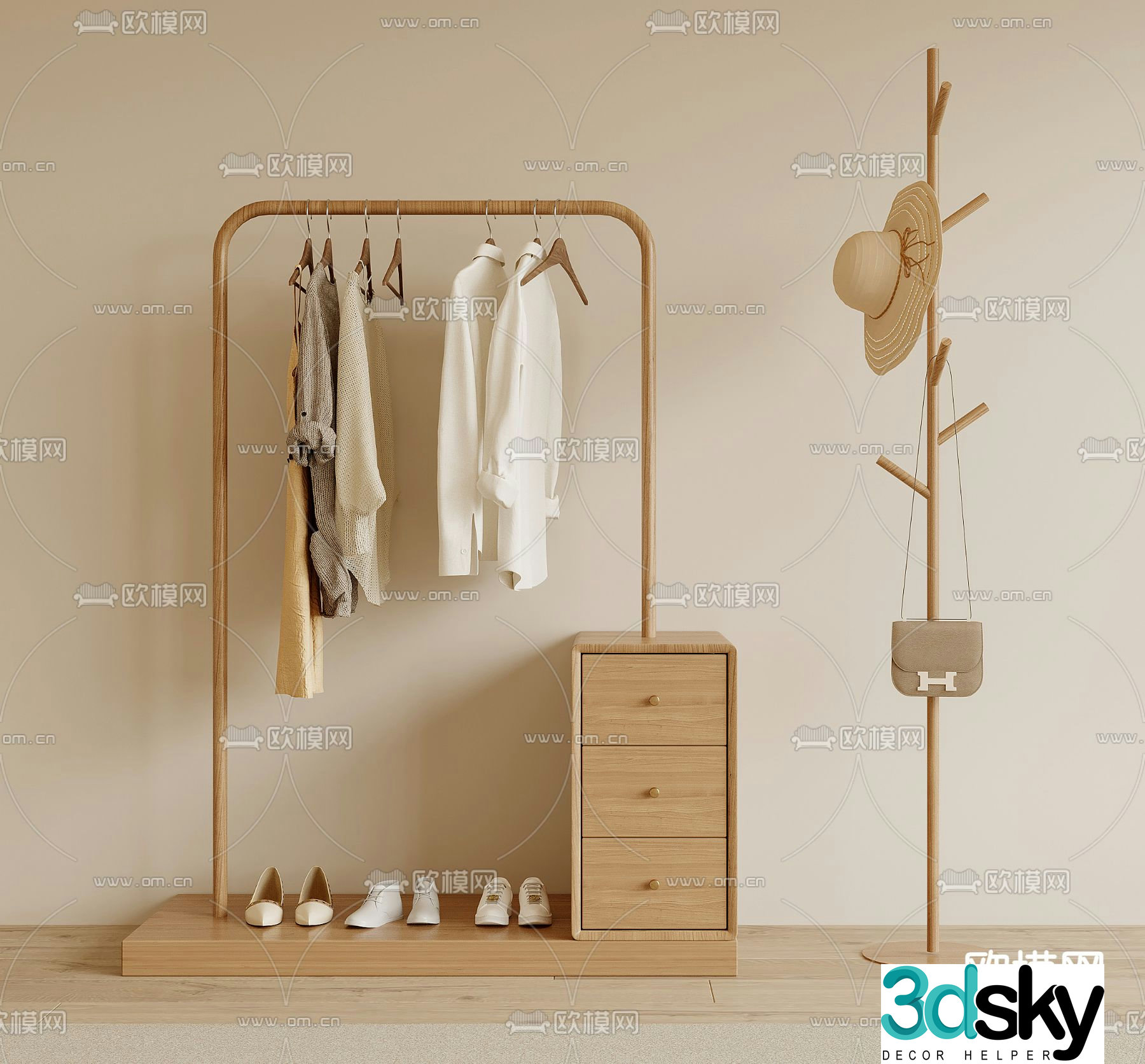 Nordic clothes hanger clothes hanger 3d model