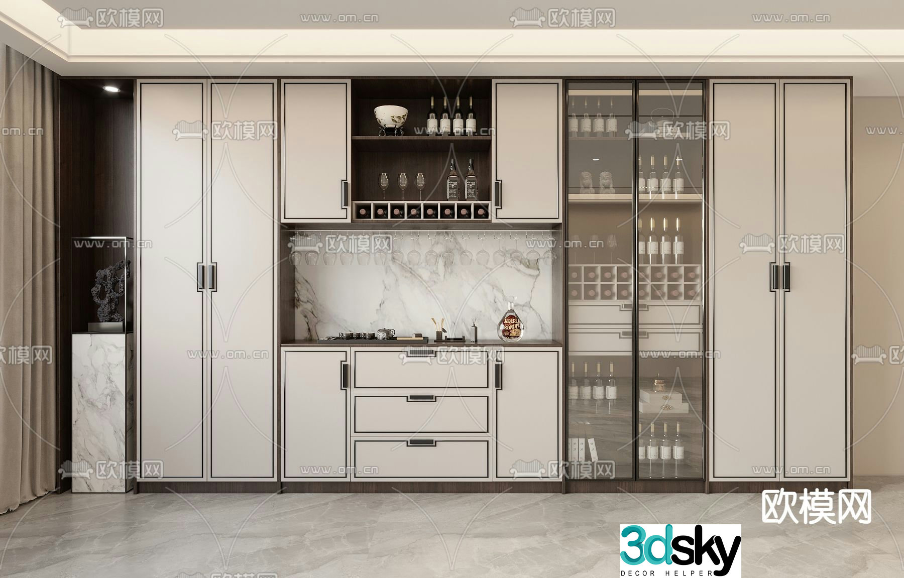 New Chinese wine cabinet 3D model