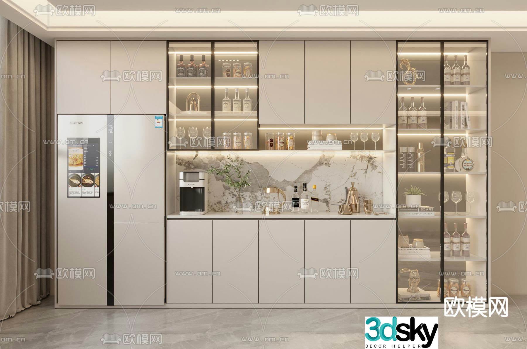Sideboard wine cabinet 3d model