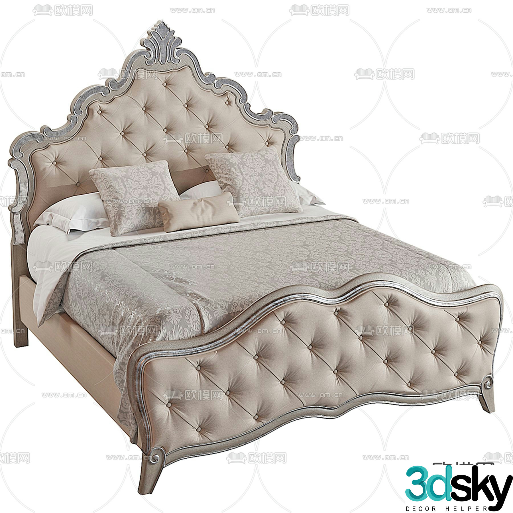 Hooker Furniture fabric double bed 3d model