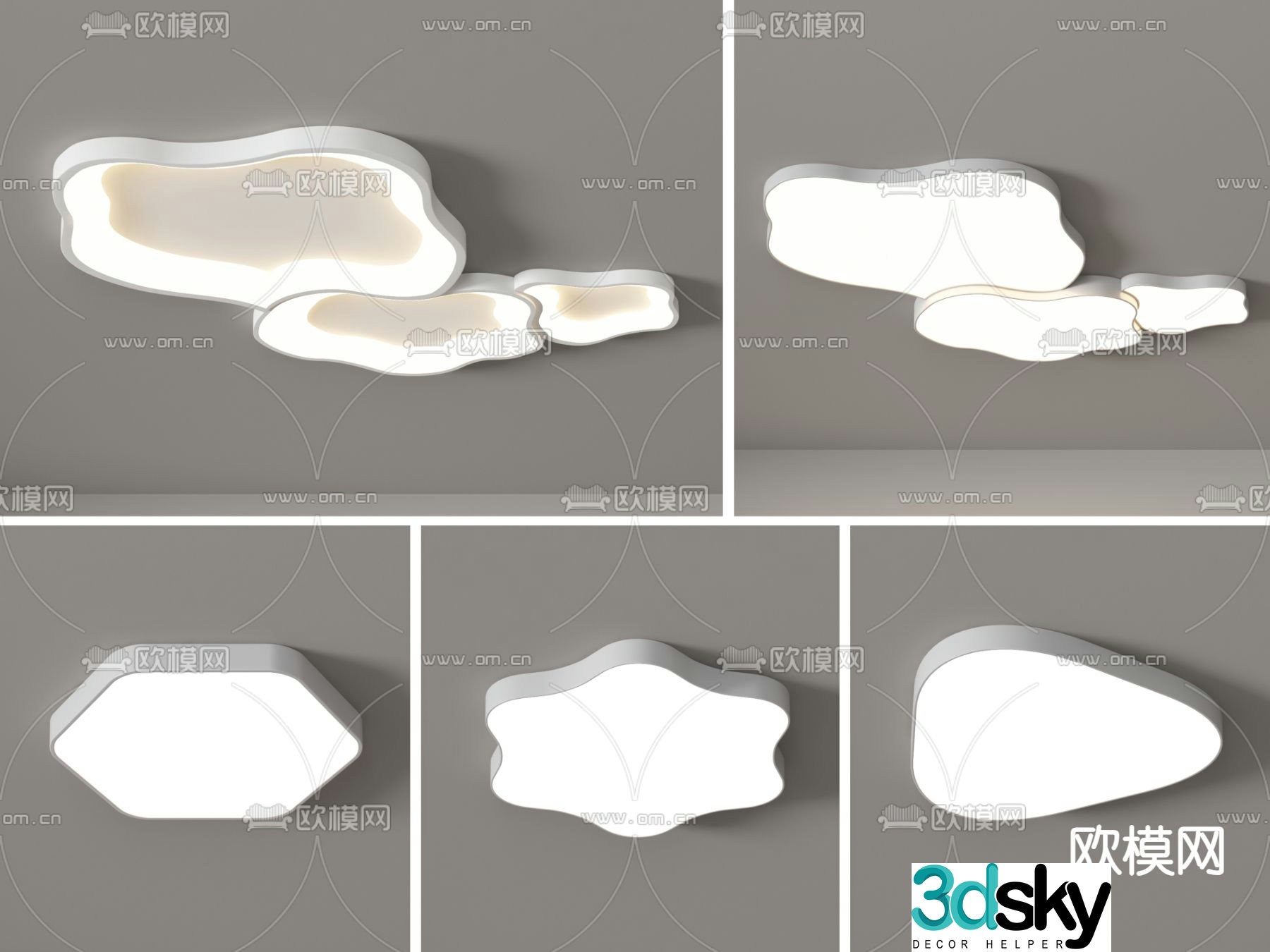 Geometric ceiling light Bedroom light 3d model
