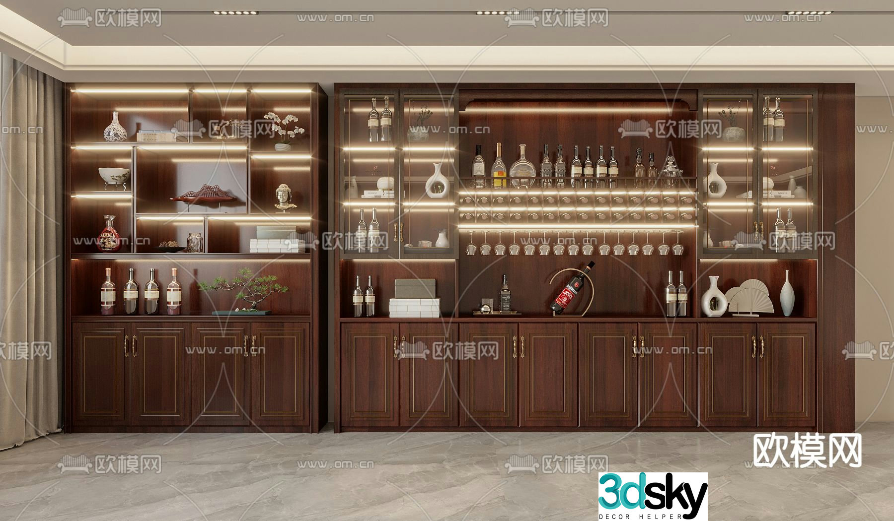New Chinese wine cabinet 3D model