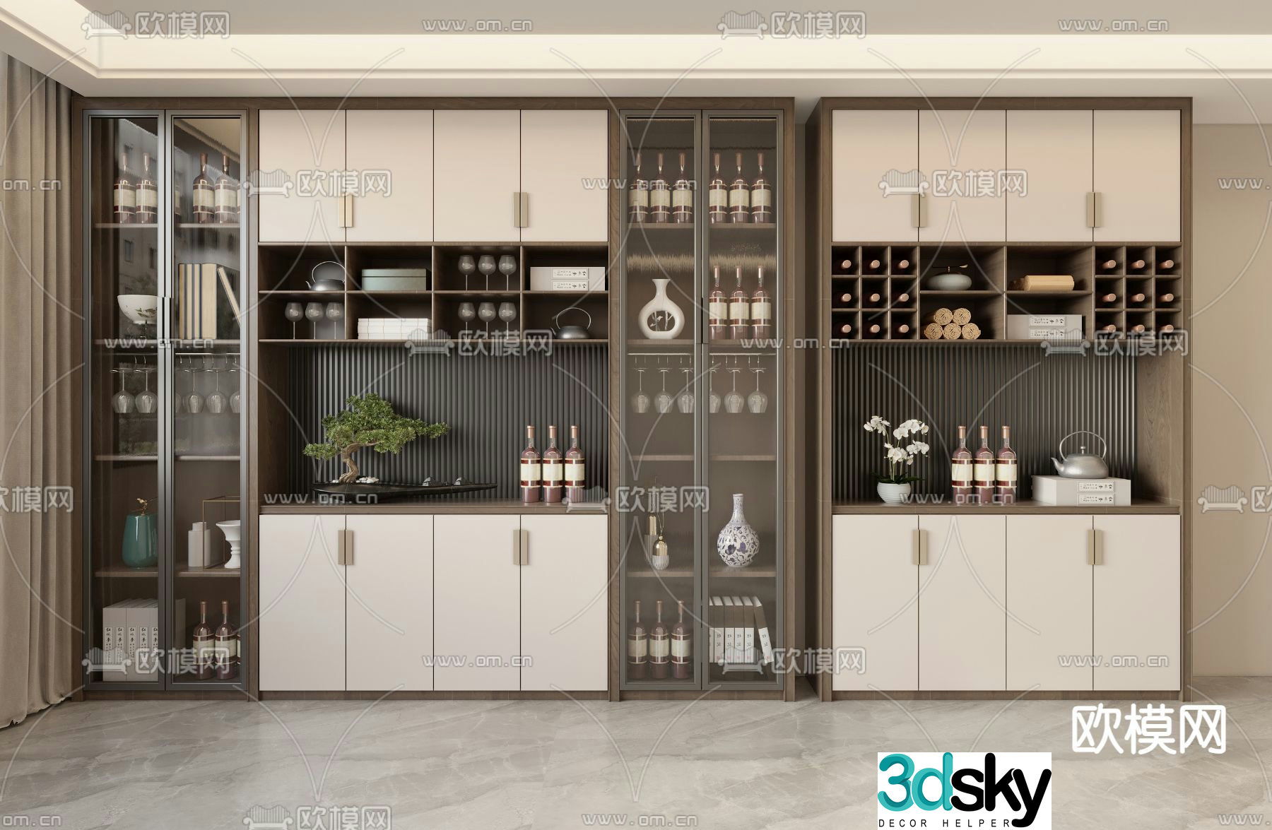 New Chinese wine cabinet 3D model