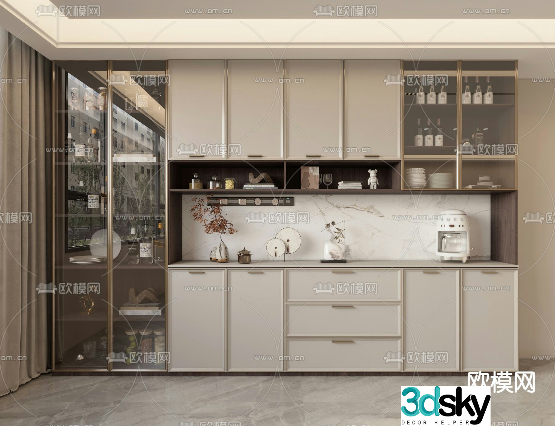 New Chinese wine cabinet 3D model