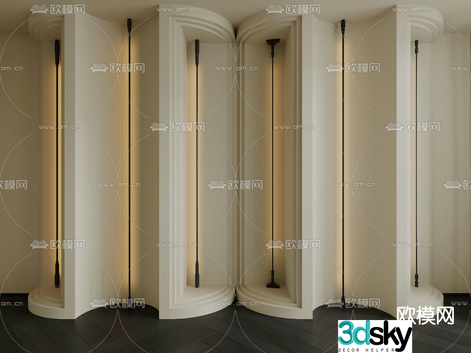 Skyline lights linear lights 3d model