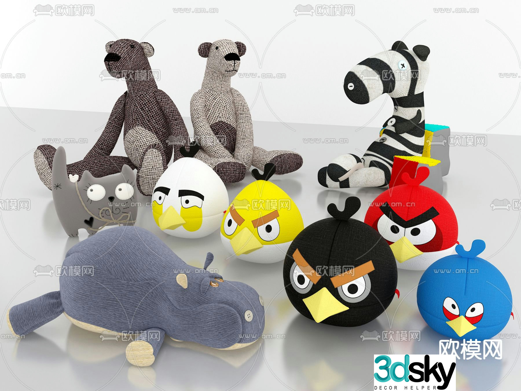 Plush toy animal doll 3d model