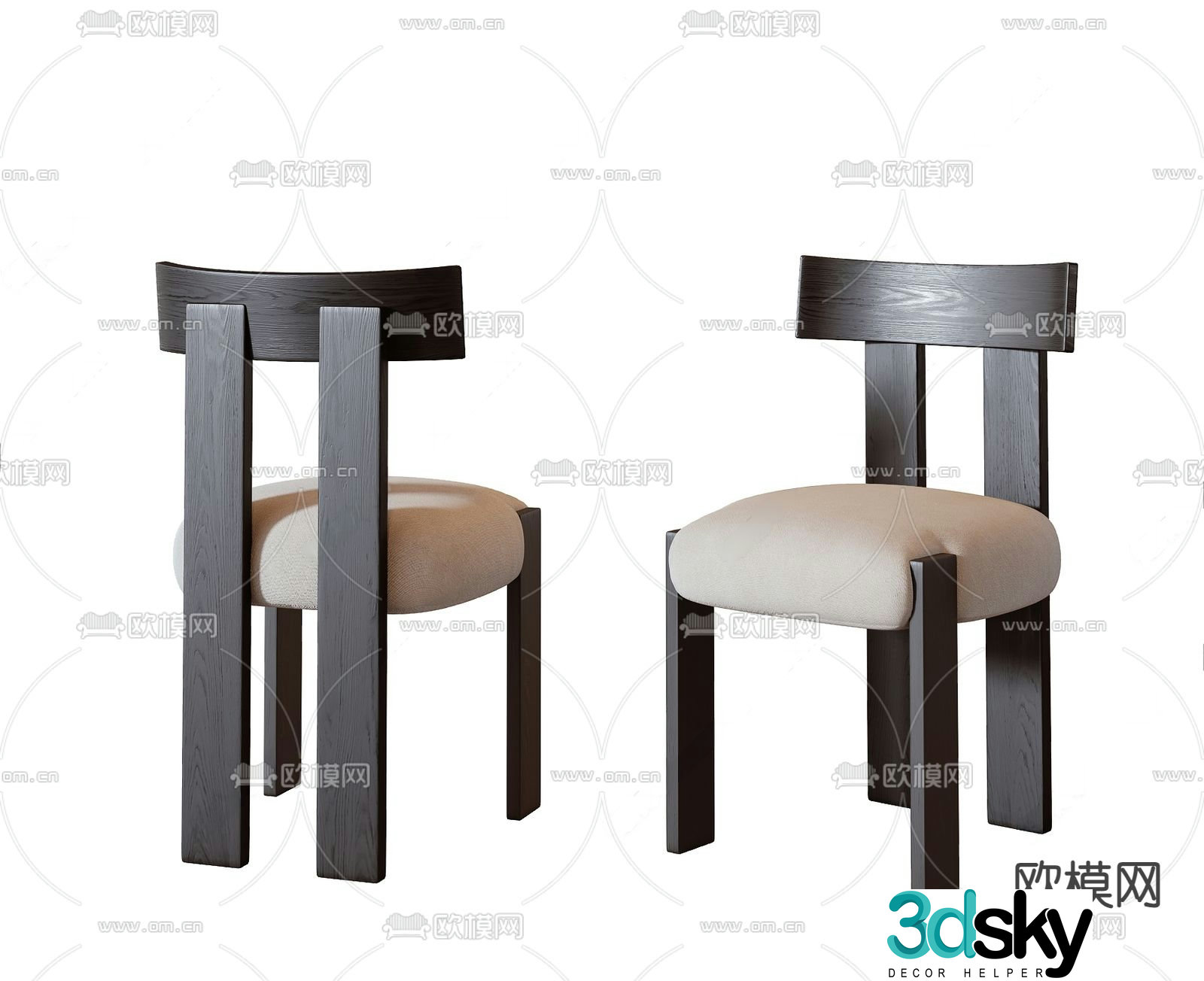 Medieval style chair leisure chair 3d model