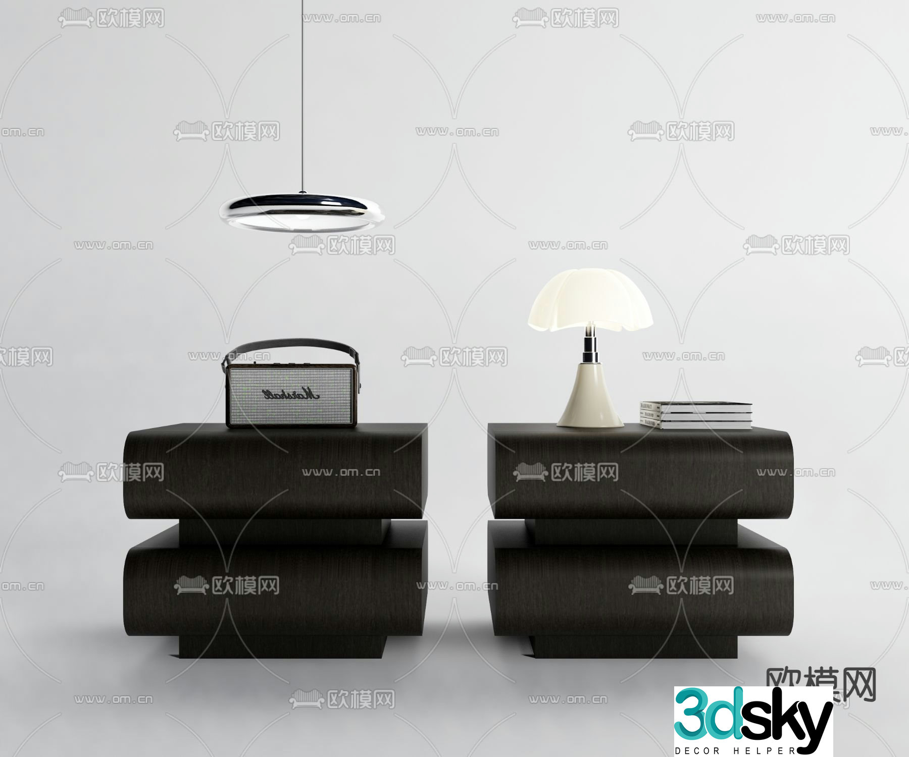 Modern bedside table 3d model