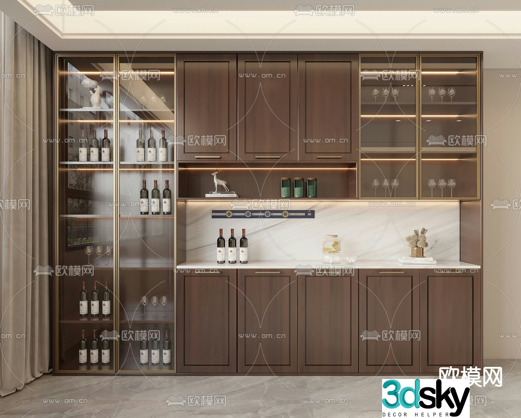 New Chinese wine cabinet 3D model