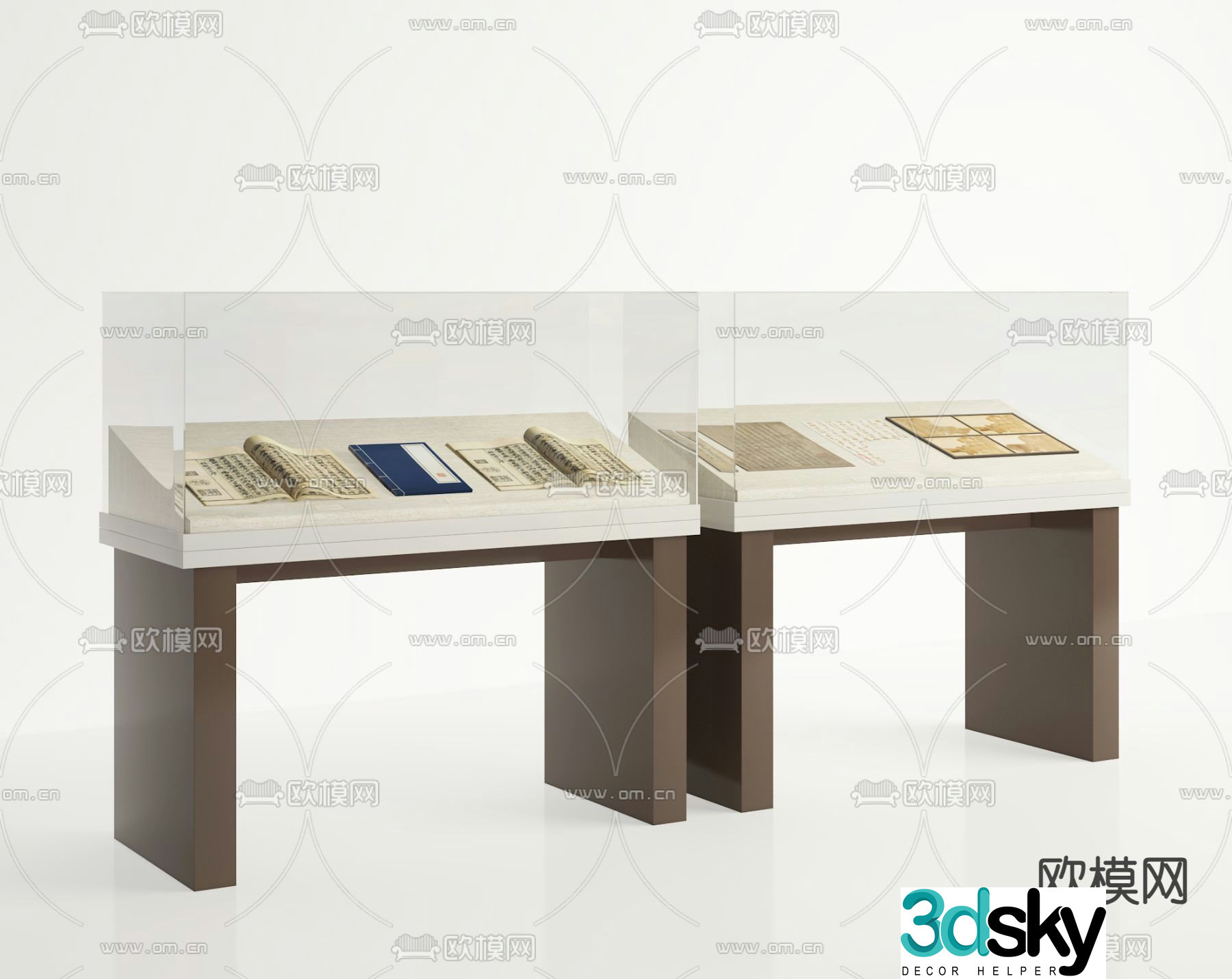 Cultural Relics Booth Glass Showcase 3D Model