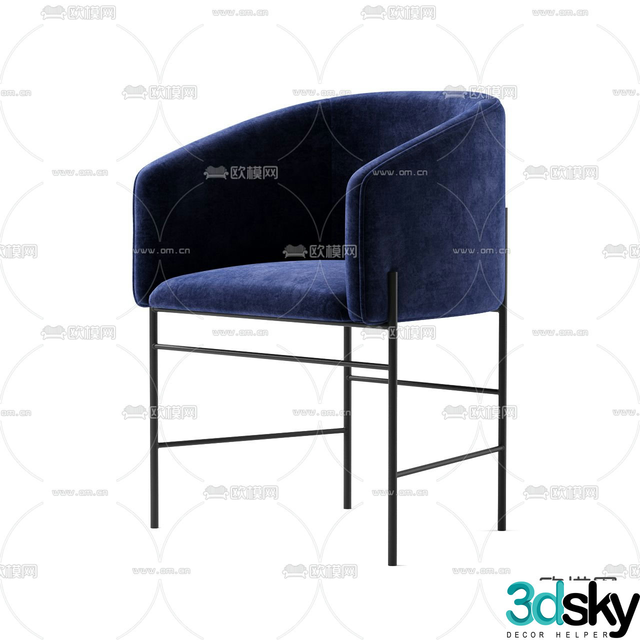 Modern chair dining chair 3d model