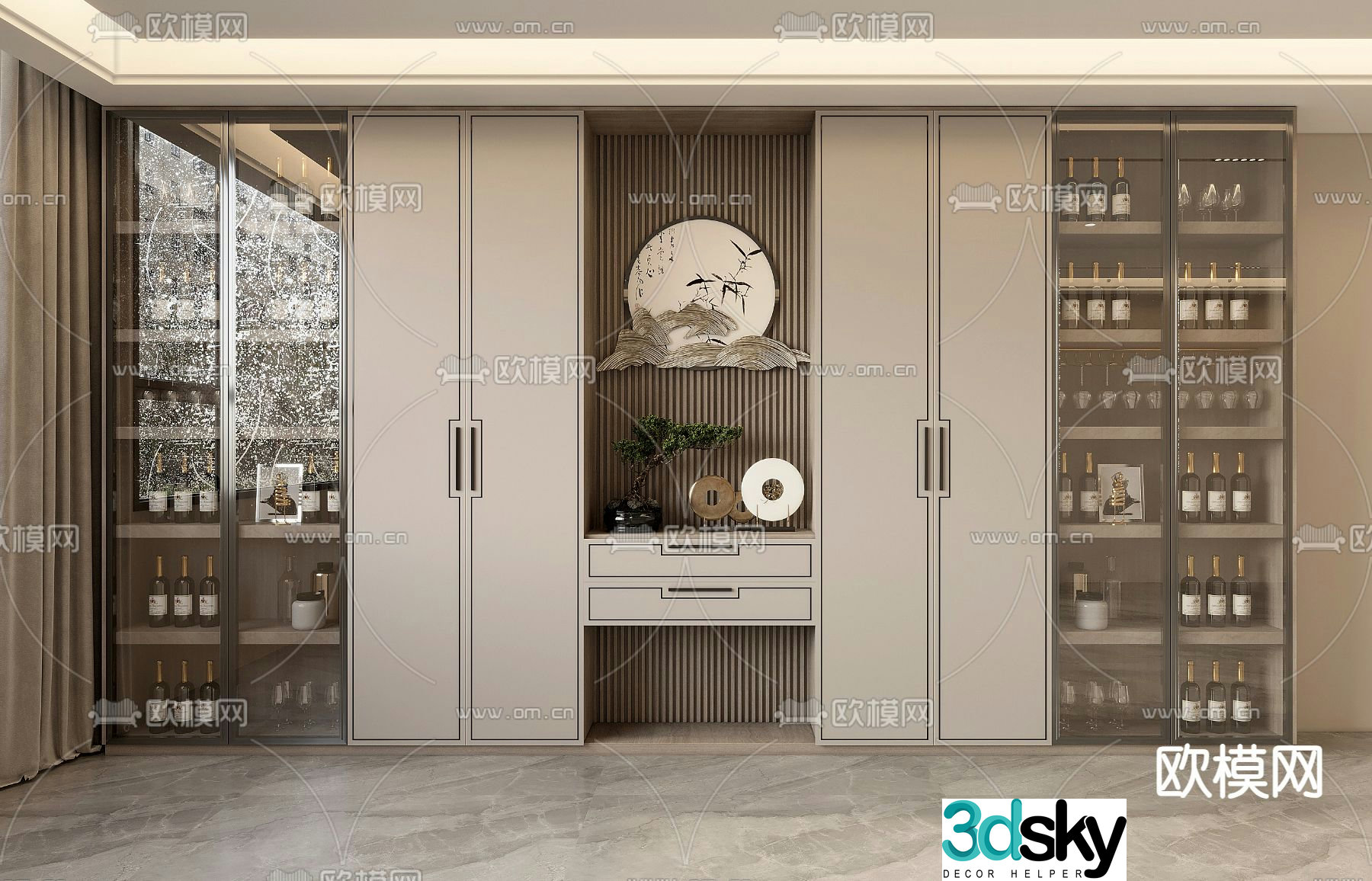 New Chinese wine cabinet 3D model