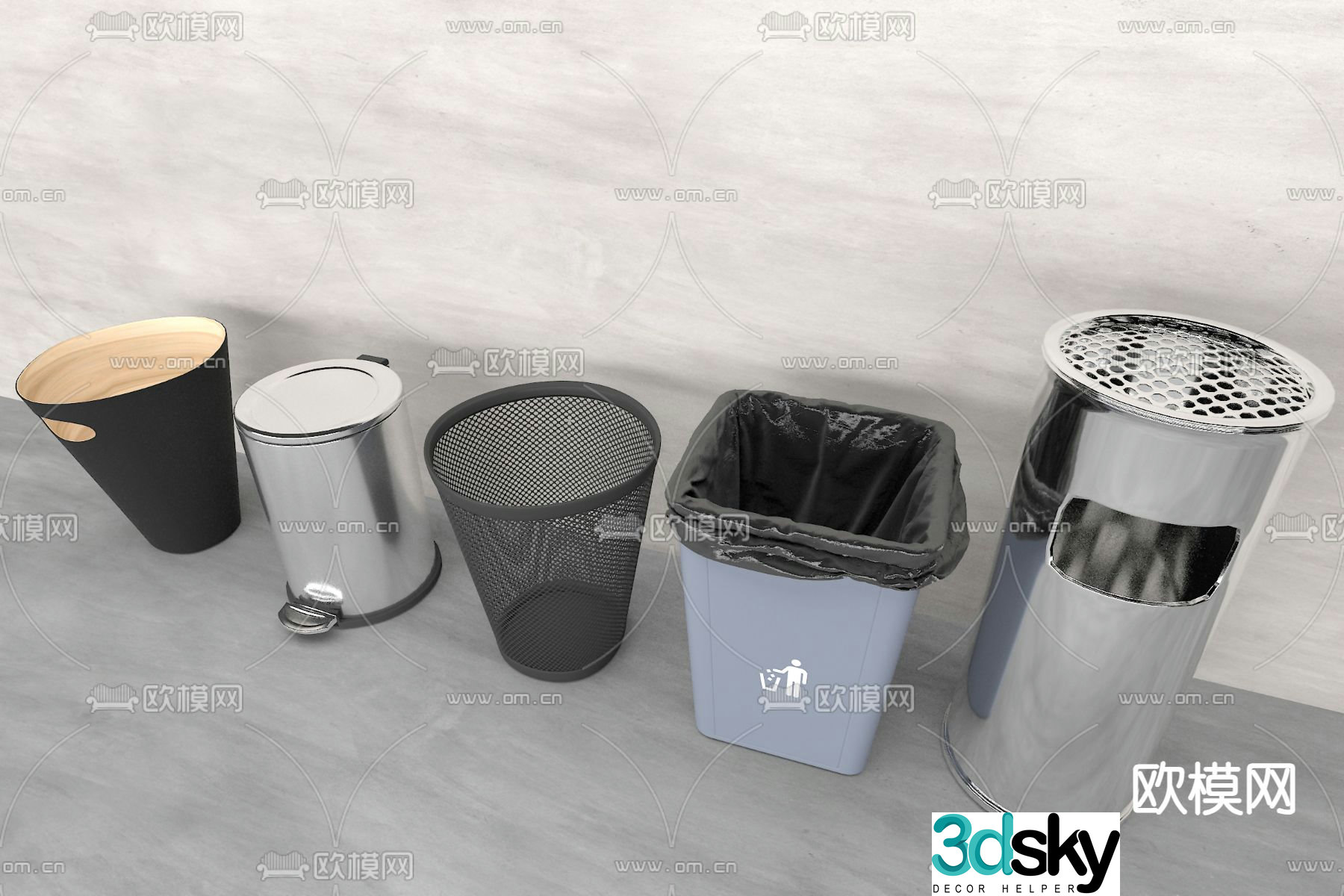 trash can trash can 3d model