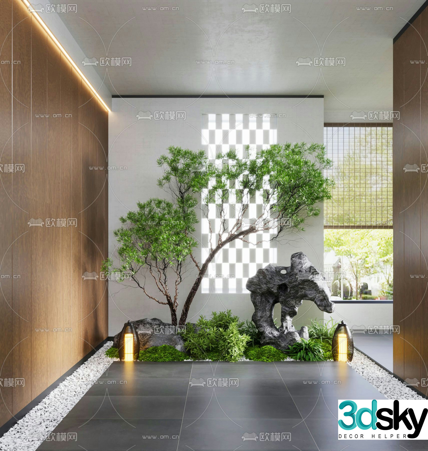 Indoor plant landscaping green plant landscape 3d model