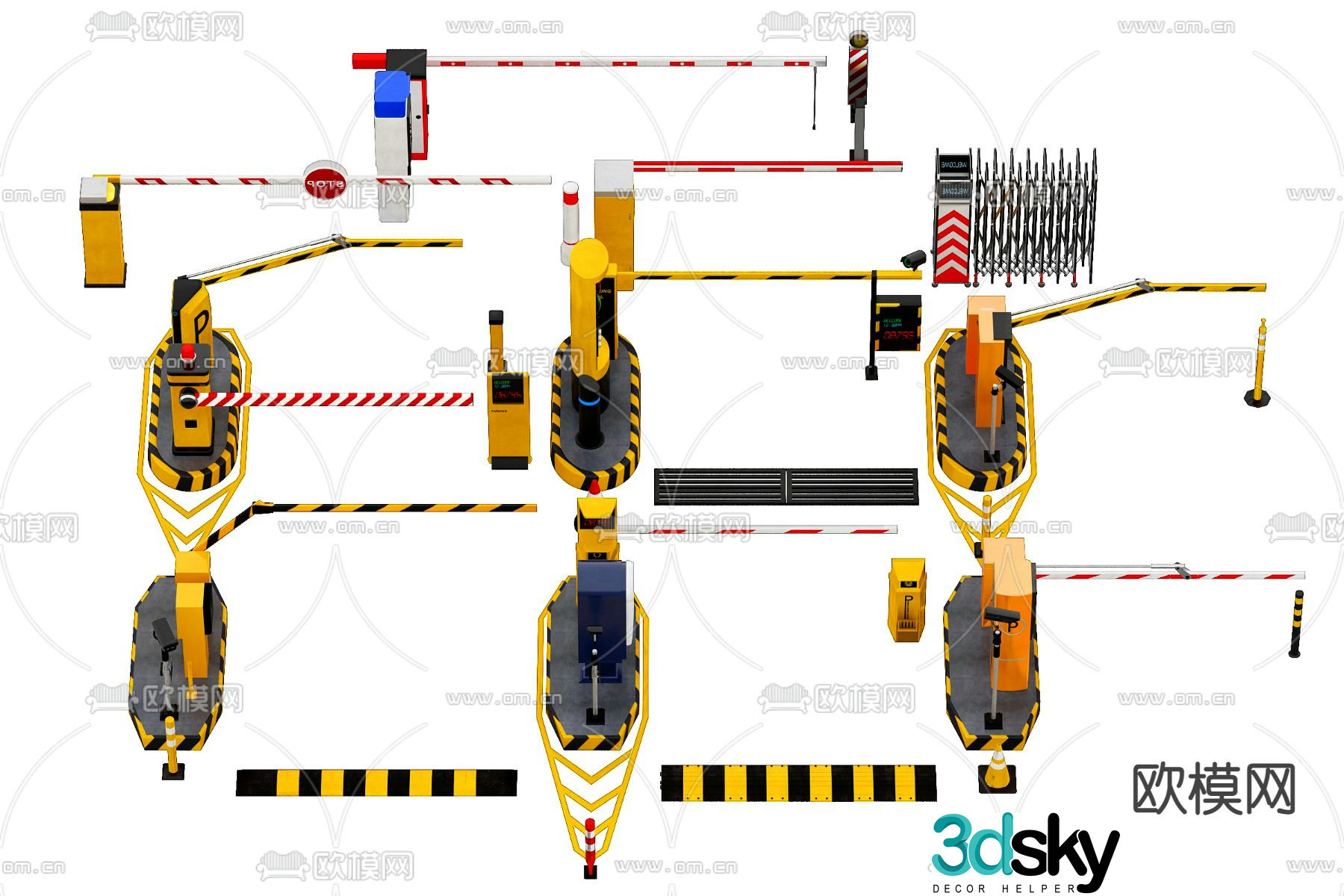 Smart toll pole access control 3D model