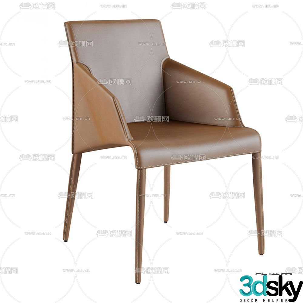 leather chair dining chair 3d model