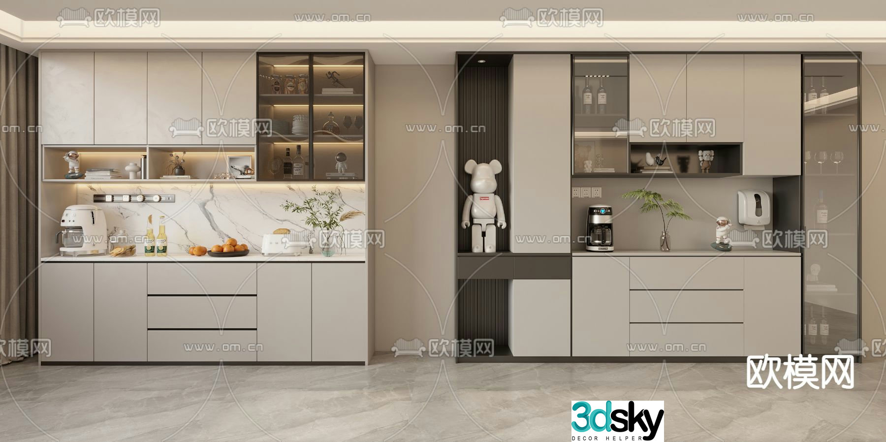 Sideboard wine cabinet 3d model