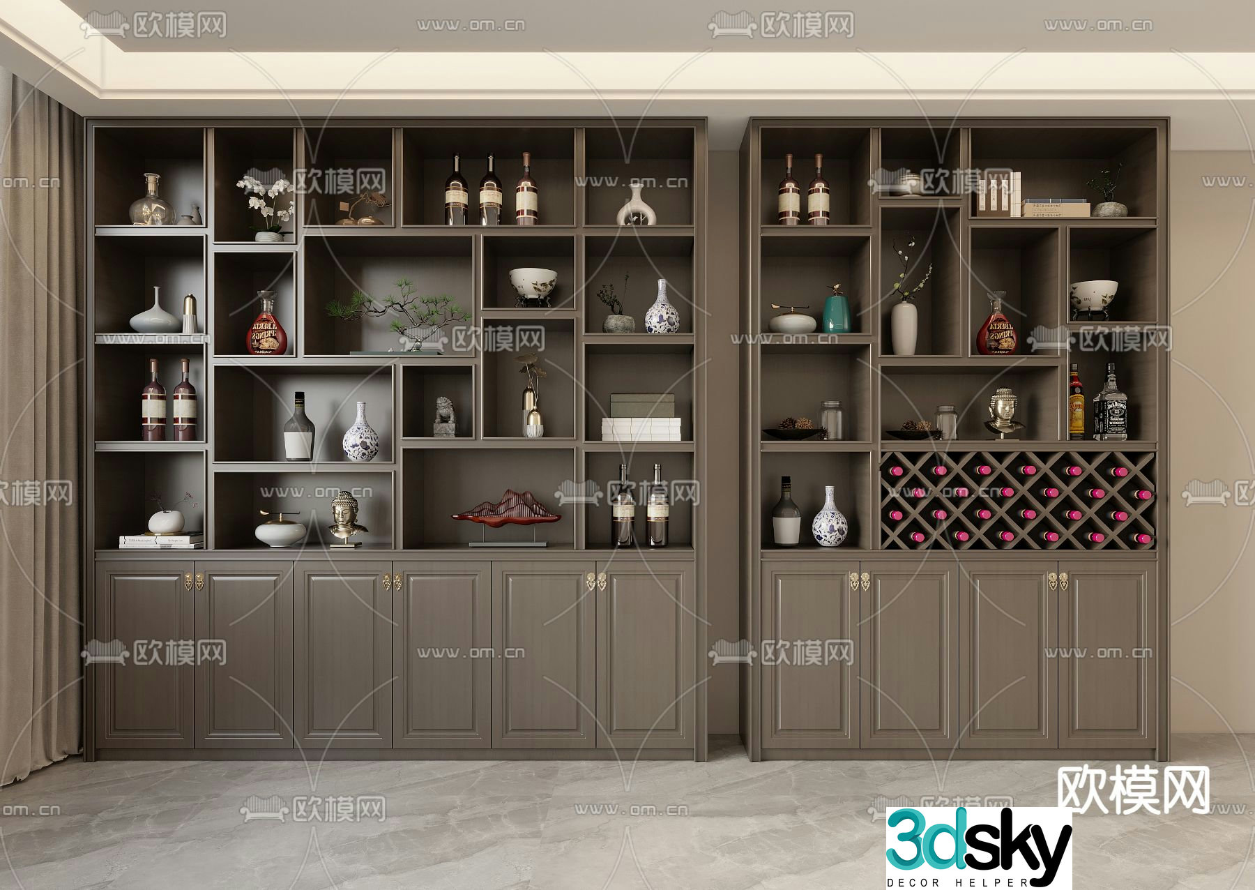 New Chinese wine cabinet 3D model