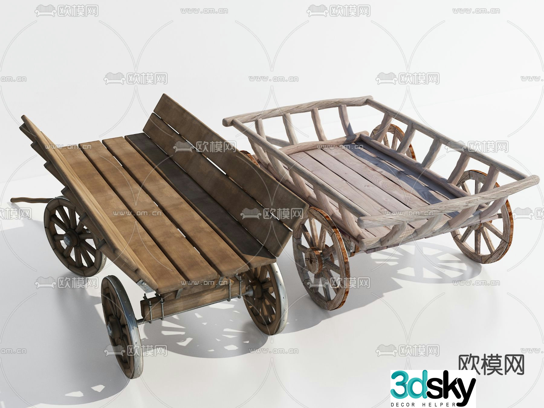 Folk sketch trolley trolley 3D model