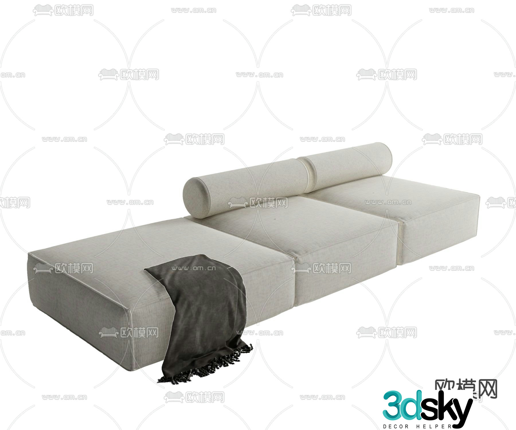 Casual sofa multi-person sofa 3d model